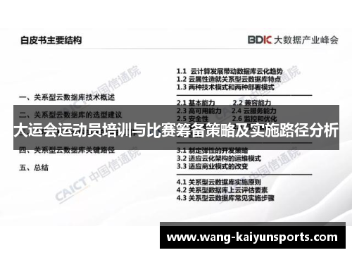 大运会运动员培训与比赛筹备策略及实施路径分析