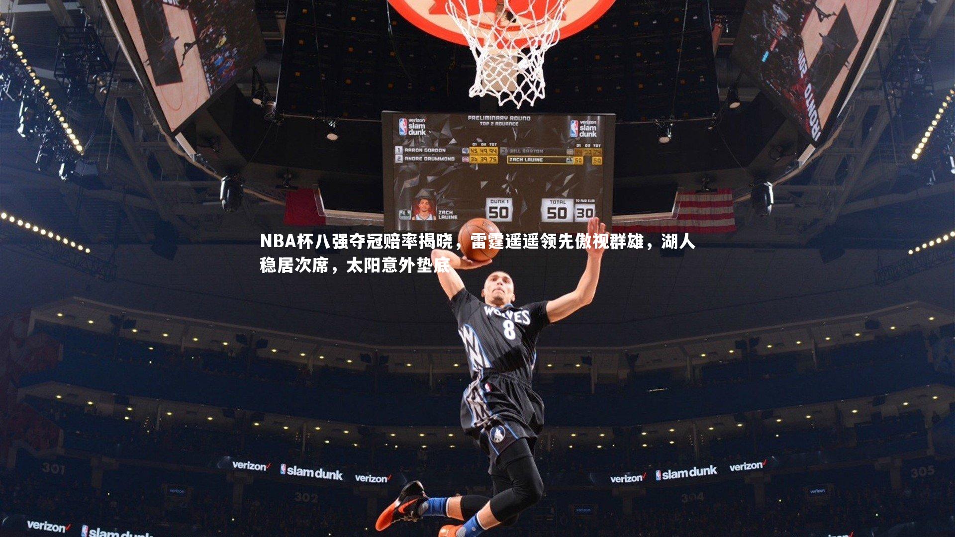 NBA杯八强夺冠赔率揭晓，雷霆遥遥领先傲视群雄，湖人稳居次席，太阳意外垫底